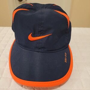 Nike Dri-Fit Youth Baseball Cap Navy Blue Orange Athletic Sporty Running Tennis